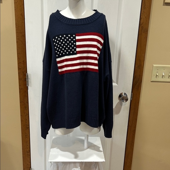 Navy American Flag Sweater - Picture 1 of 6